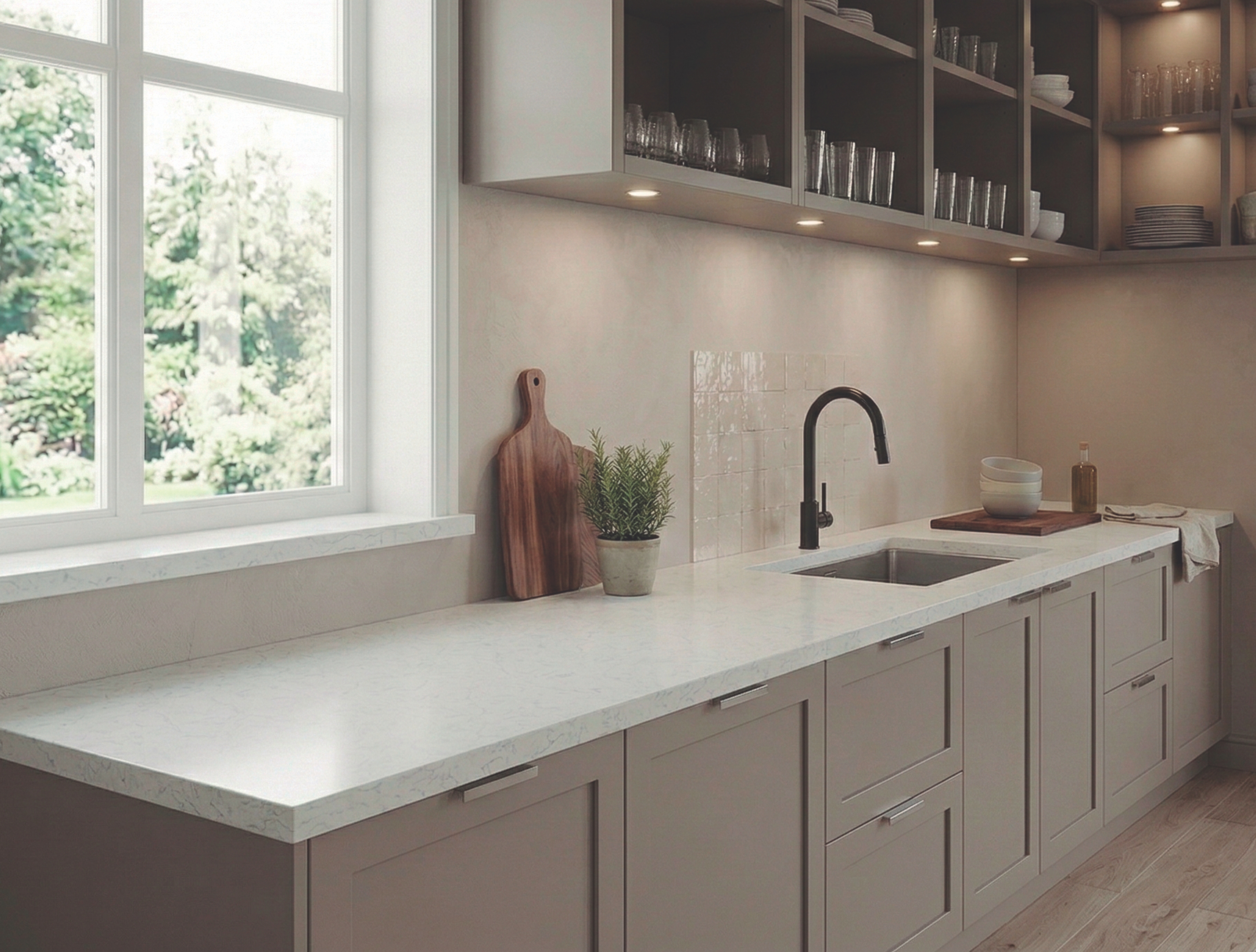 Finished countertop in home showing quality detail